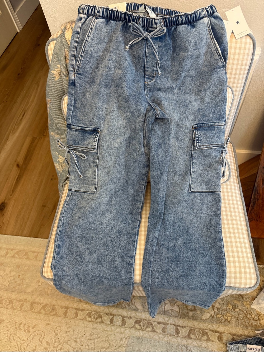 NWT Light Blue Wide-Leg Denim Joggers